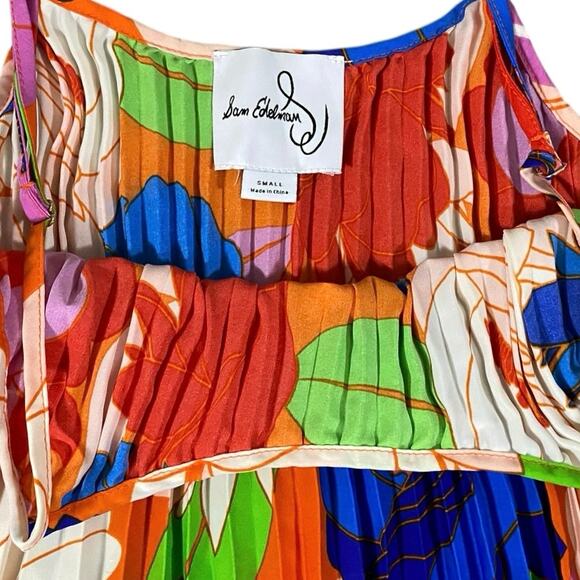 Sam Edelman Retro Floral Plisse Dress - S - Picture 3 of 4